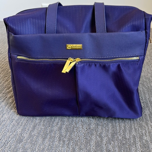 Joy Mangano Purple Tote Bag with Gold Hardware